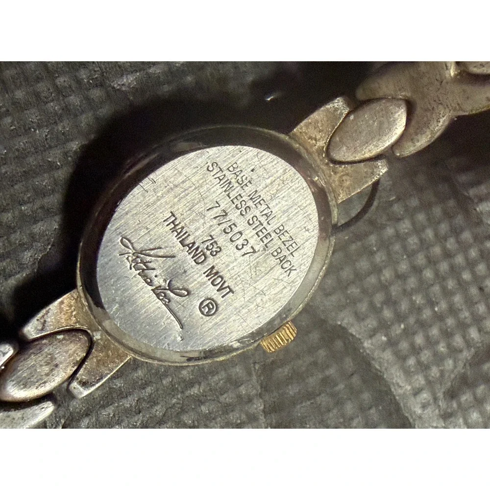 Kathie Lee Quartz Watch Silver Gold Two Tone Analog‎ 90s Y2K 77/5037 Oval